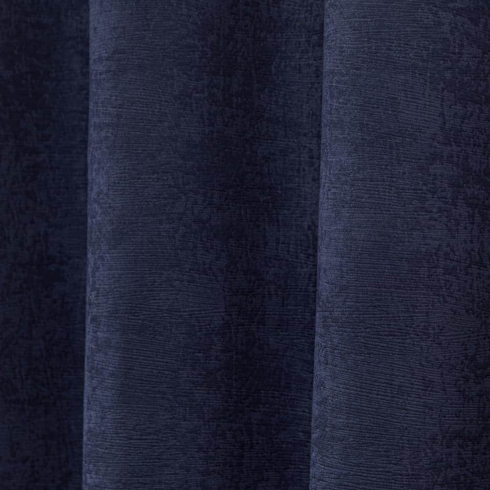 Navy and Mecca Orange Room Darkening Grommet Top Curtain Panels