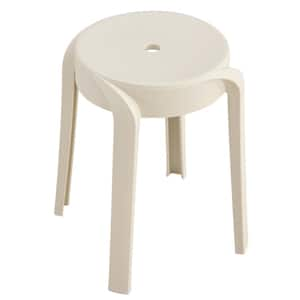 Beige Round Stackable Nesting Plastic Outdoor Bar Stool, Flexible Seating Decorative Stools Chairs for Patio (6-Pack)