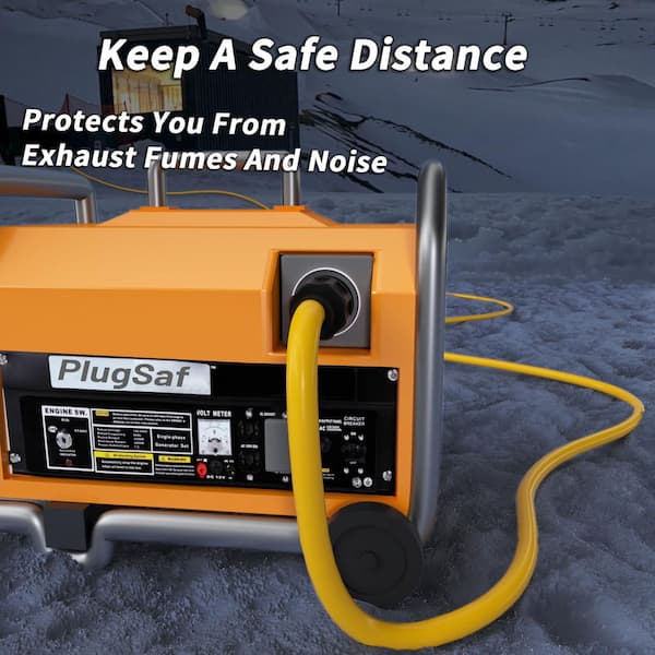 50 ft. 10 Gauge / 4 30 Amp Outdoor Generator Extension Cord Heavy-Duty Twist-Lock Power Cable in Yellow