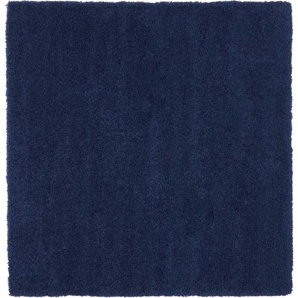 Nourison Malibu Shag Navy Blue 7 ft. x 7 ft. Shag Contemporary Area Rug