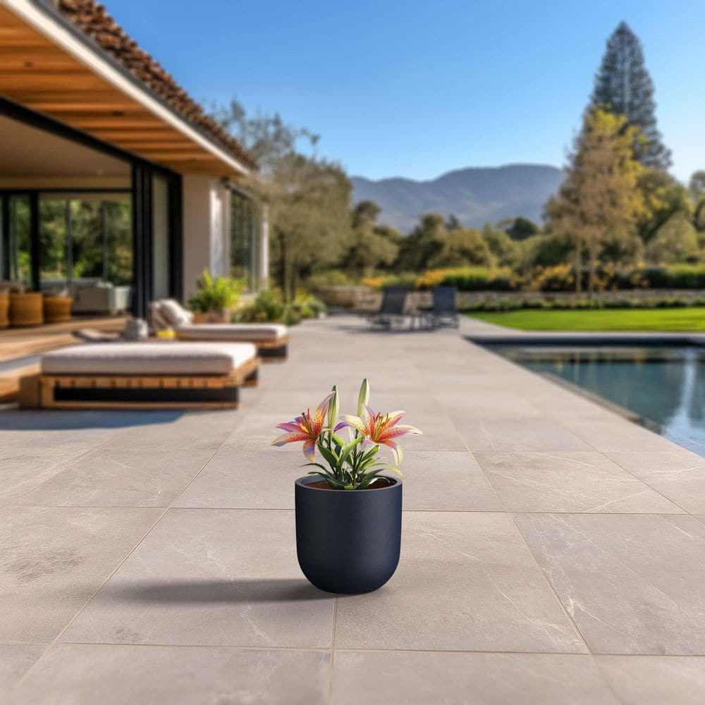 11.5 in. Medium Granite Gray (Enhanced Interior) Concrete Round Planter / Pot with Drainage Holes price history on PriceWatchPro