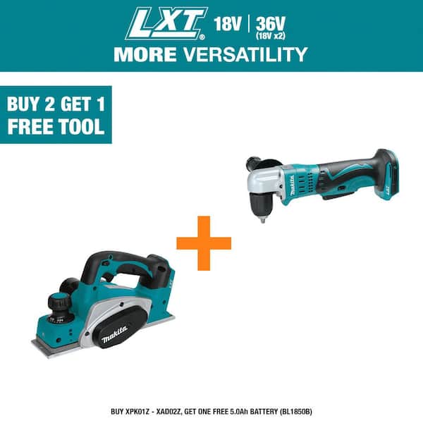 18V LXT Lithium-Ion 3-1/4 in. Cordless Planer (Tool-Only) with 18V LXT Lithium-Ion 3/8 in. Cordless Angle Drill