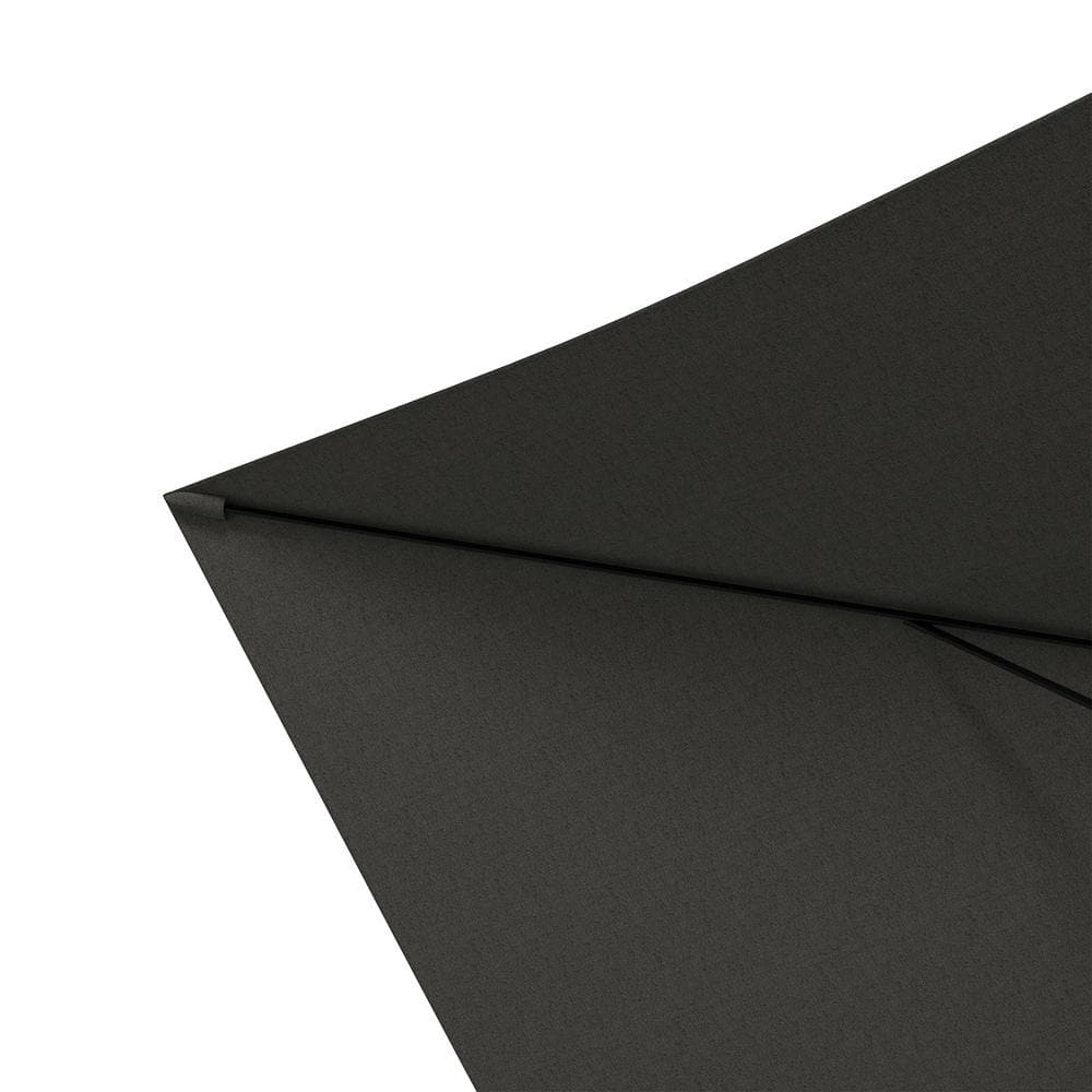 Gray Rectangular Market Umbrella with Crank & Tilt, 6.6 x 10 ft