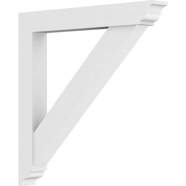 Ekena Millwork 3 in. x 30 in. x 30 in. Traditional Bracket with Traditional Ends Standard Architectural Grade PVC Bracket