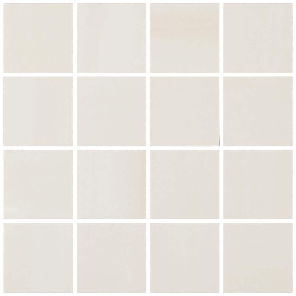 Terius Dolomite Warm White 6 in. x 0.39 in. Polished Marble Look Porcelain Floor and Wall Mosaic Tile Sample price history on PriceWatchPro