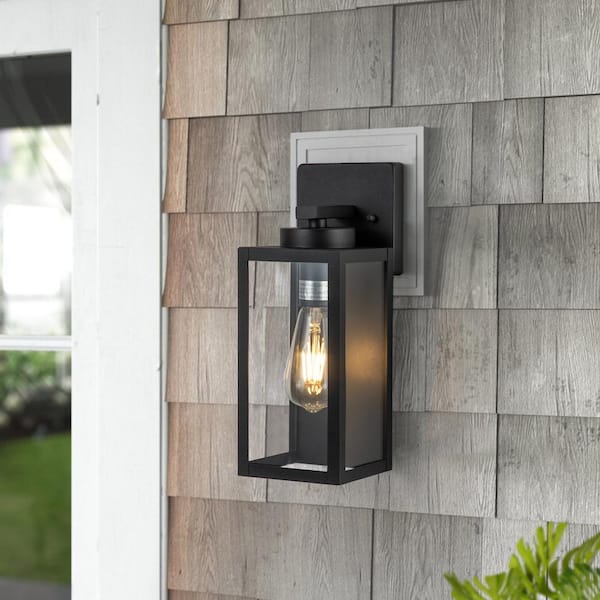 C Cattleya 1-Light Matte Black Hardwired Outdoor Wall Lantern