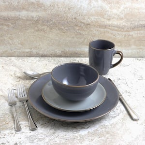 Tahitian Grand 16-Piece Casual Gray Stoneware Dinnerware Set (Service for 4)