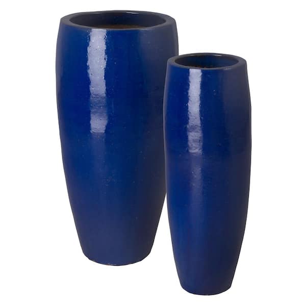 Emissary 37, 38.5 in. H Ceramic RD Tall Jars S/2, Blue