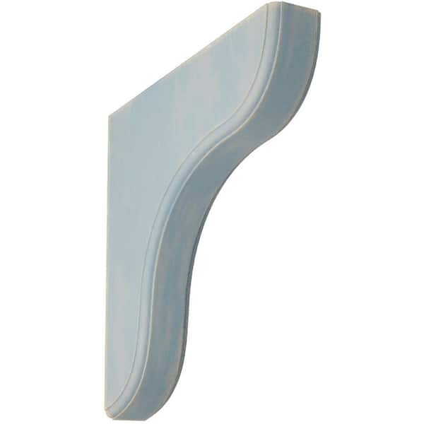 Ekena Millwork 1-3/4 in. x 10-1/2 in. x 10-1/2 in. Driftwood Blue Eaton Wood Vintage Decor Bracket