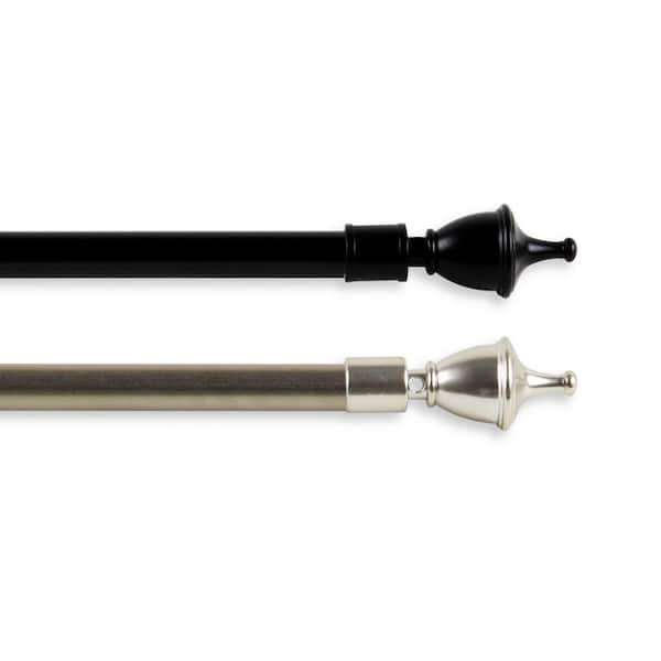 Rod Desyne Urn 7/16 in. Cafe Single Curtain Rod 28-48 in. - Black