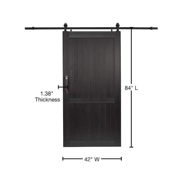 Pinecroft 36 in. x 84 in. Millbrooke Weathered Grey 3 Lite Acrylic Pane PVC  Barn Door and Hardware Kit-Door Assembly Required MLB3684WGGKD - The Home  Depot