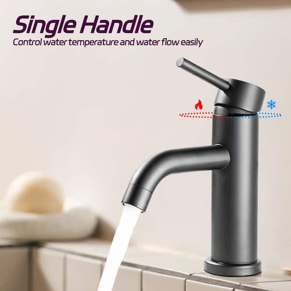 Modern Wind Waterfall Hand Wash Basin Faucet Gun Gray Creative Minimalist Brass