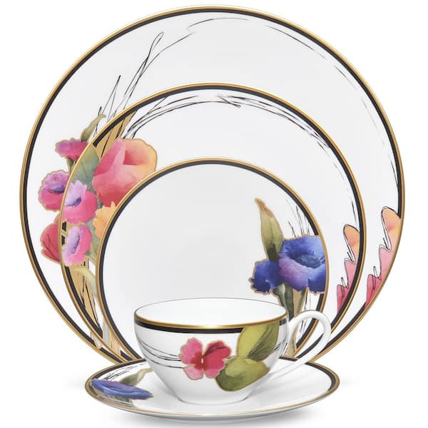 Noritake Alluring Fields (White) Porcelain 5-Piece Place Setting, Service for 1