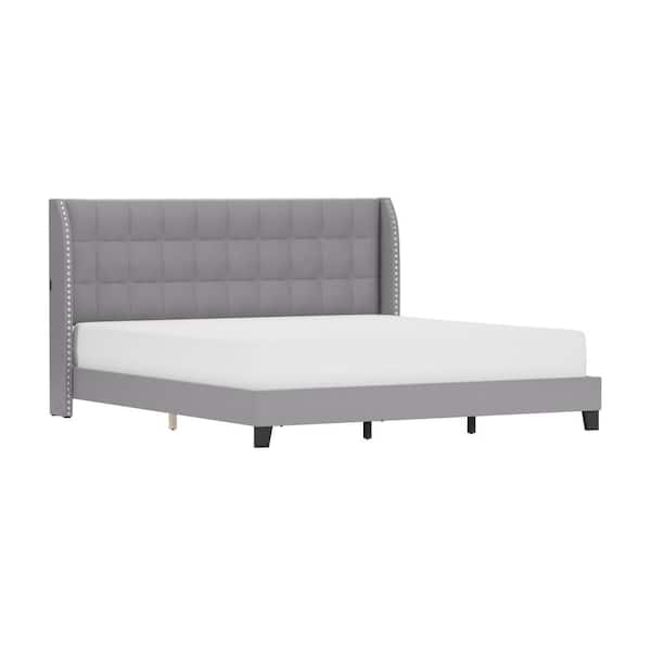 Hillsdale Furniture Buchanan Gray 81.75 in. King Platform Bed 2743-660 ...