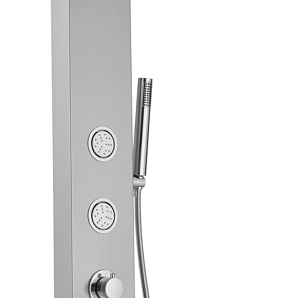 Nickel Chrome Multi-function Shower Panel with Adjustable Head