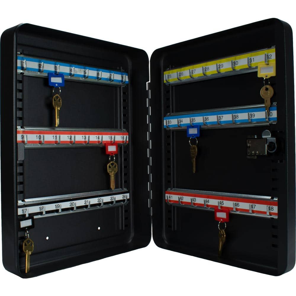 Black Steel 48-Key Combination Lock Box