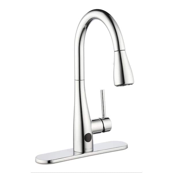 Glacier Bay Nottely Touchless Single-Handle Pull-Down Kitchen Faucet with TurboSpray and FastMount in Chrome