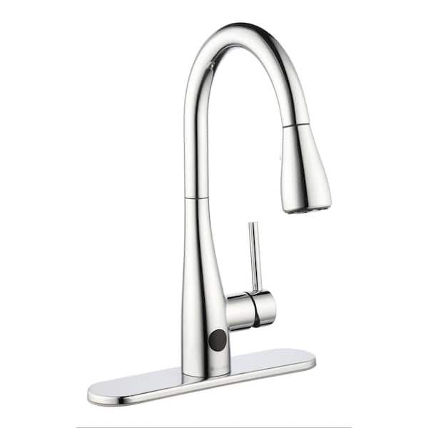 Glacier Bay Nottely Touchless Single-Handle Pull-Down Sprayer Kitchen Faucet in Polished Chrome