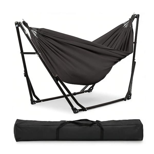 8ft. Portable Hammock Swing Chair with Stand in Gray