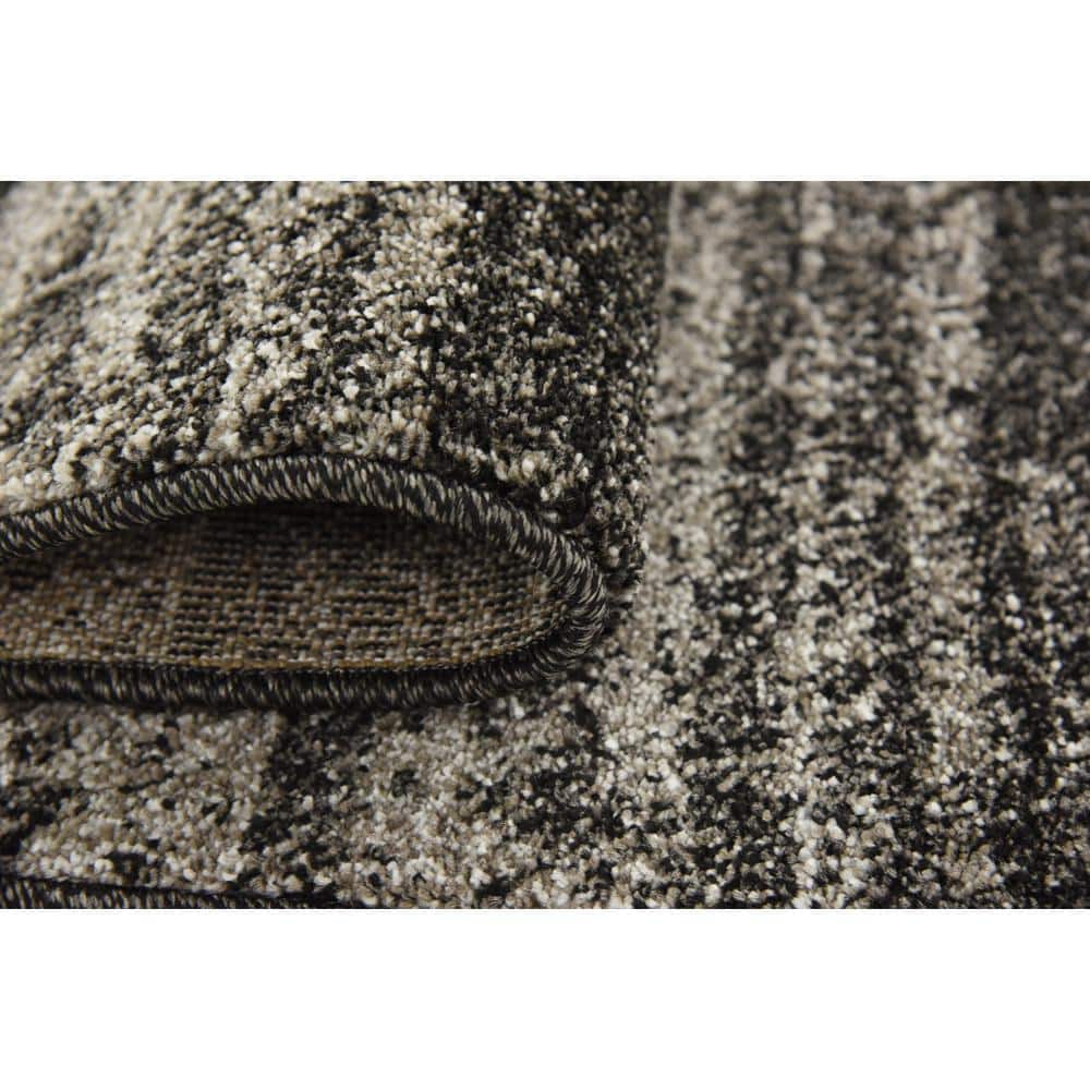 Durable Dark Gray Synthetic Indoor Runner Rug, Easy Care