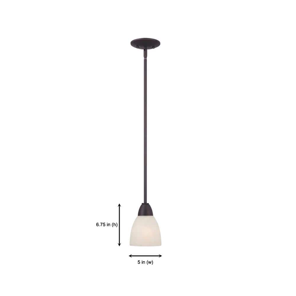 Torino Mini Pendant in Oil Rubbed Bronze with Alabaster Glass Shade
