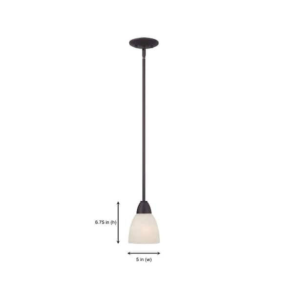 Designers Fountain - Torino 60-Watt 1-Light Oil Rubbed Bronze Transitional Mini Pendant Light with Alabaster Glass Shade, No Bulbs Included
