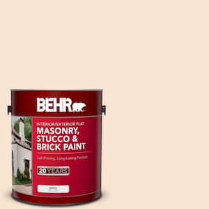 1 gal. #OR-W3 Mannequin Cream Flat Interior/Exterior Masonry, Stucco and Brick Paint