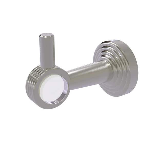 Allied Brass Pacific Beach Collection J-Hook Robe/Towel Hook with Groovy Accents in Satin Nickel