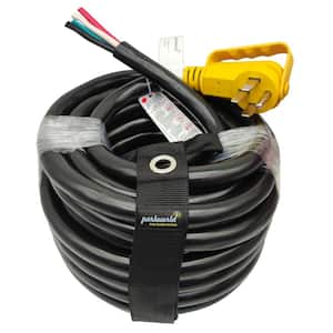 50 ft. 6/3 Plus 8/1 50 Amp NEMA 14-50 Power Cord With Handle for RV/EV Charger/Generator/Range(14-50P to 4-Wires), Black