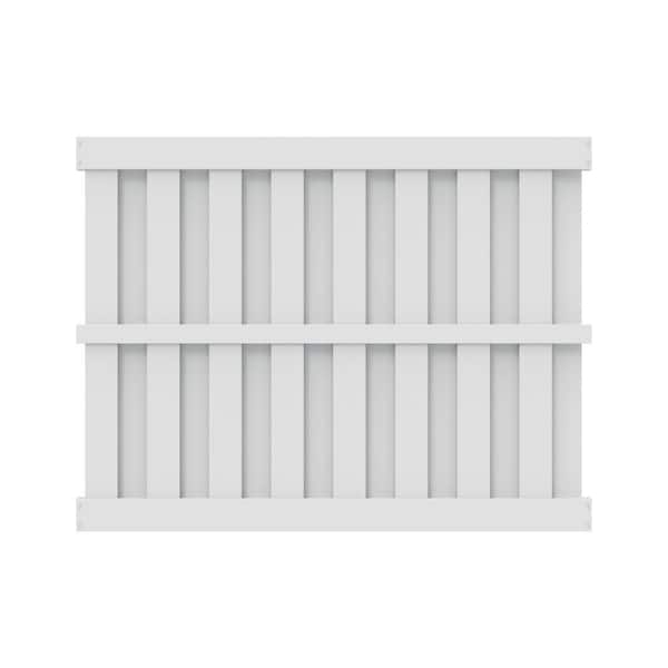 Barrette Outdoor Living Palisade 6 ft. x 8 ft. White Vinyl Shadowbox Fence Panel
