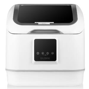17 in. White Portable Countertop Dishwasher - Compact for 4-Sets of Tableware, 7-Place Settings and Washing Modes