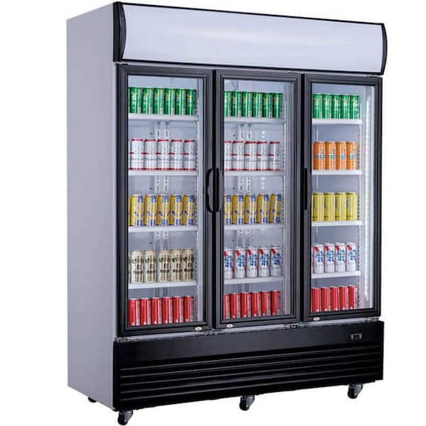 74.5 in. 59.06 cu. ft. Beverage 3 Glass Door Merchandiser Commercial Refrigerator EG1672F Black