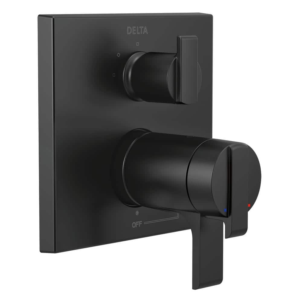 Delta Ara 2Handle WallMount Valve Trim Kit with 3Setting Integrated Diverter in Matte Black