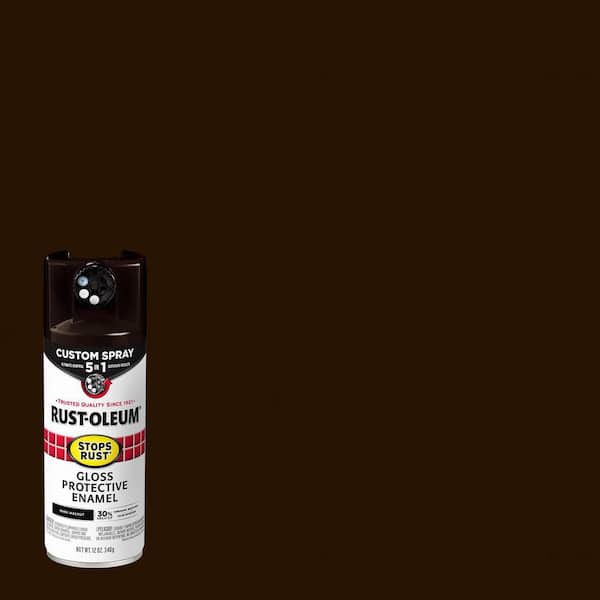 Rust-Oleum Stops Rust 12 oz. Custom Spray 5-in-1 Gloss Dark Walnut Spray Paint