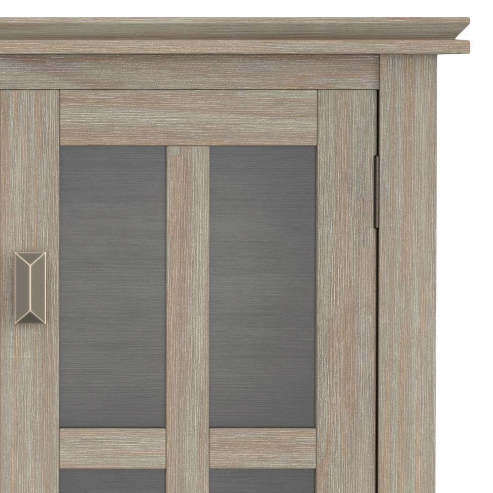 Artisan Handcrafted Solid Wood Low Storage Cabinet in Distressed Grey