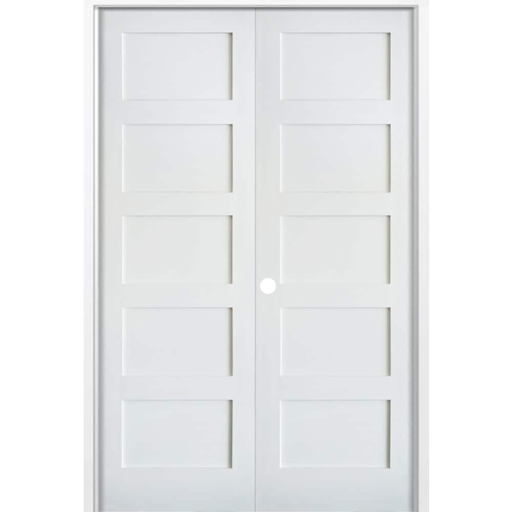 Krosswood Doors 72 in. x 96 in. Craftsman Primed Left-Handed Wood MDF ...