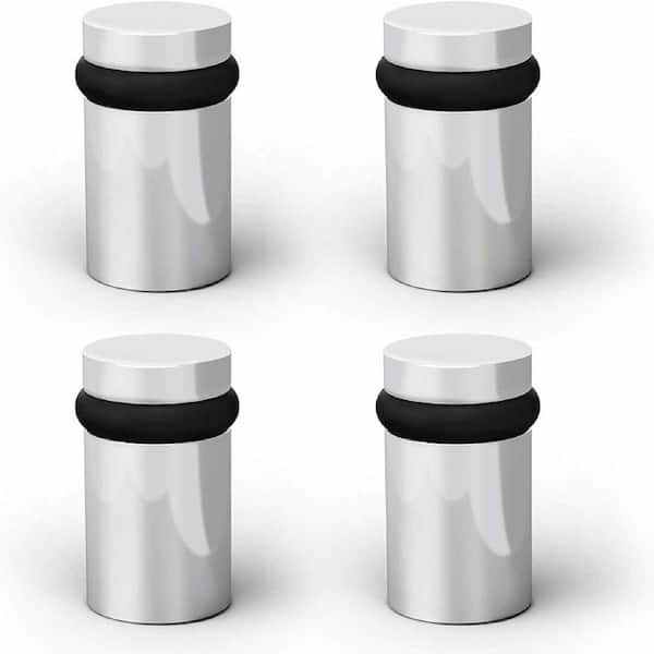Floor Door Stopper Polished Chrome-4 pack Quickly Installed Wall Protector and Door Knobs-2 in.