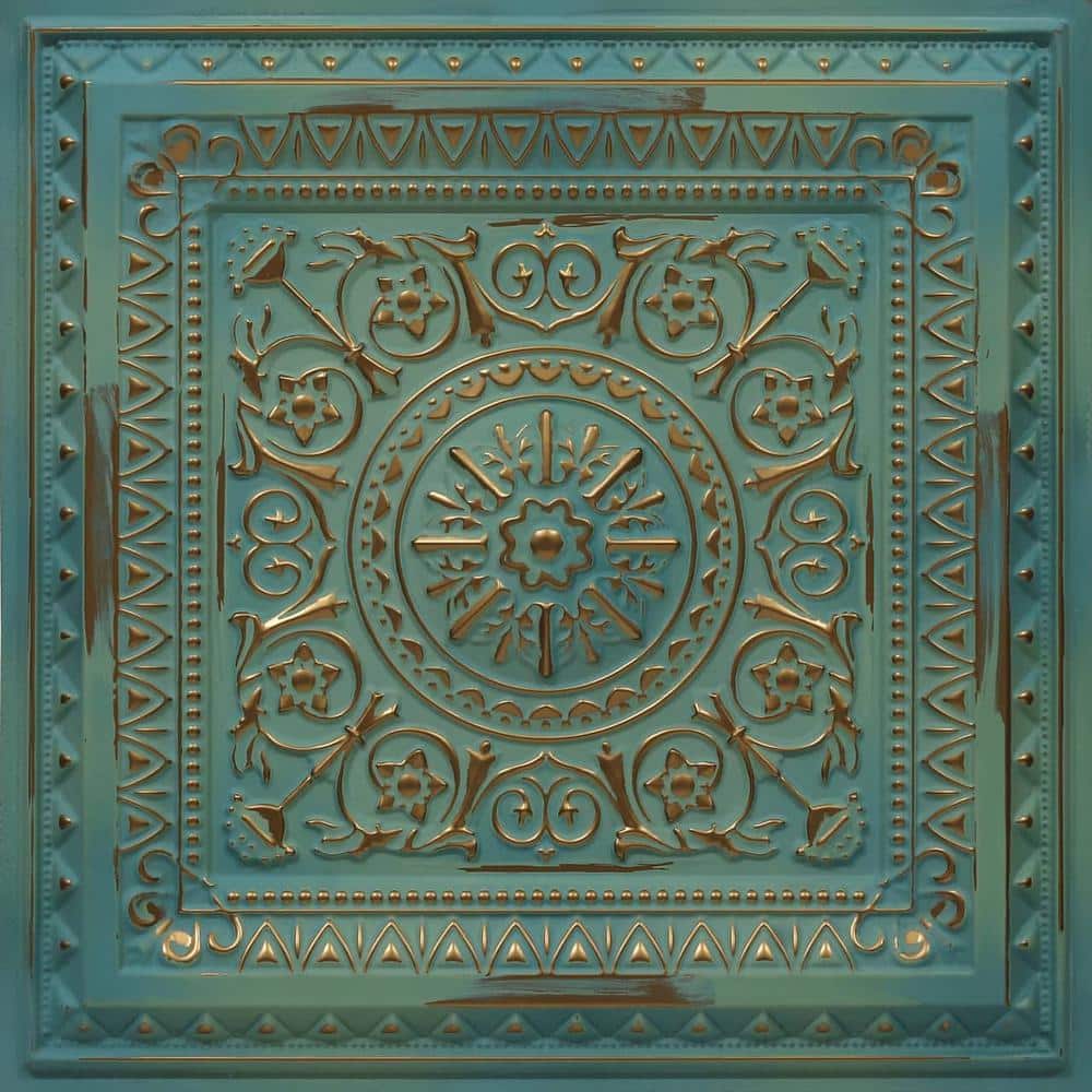 FROM PLAIN TO BEAUTIFUL IN HOURS La Scala Vintage Tin 2 ft. x 2 ft. PVC Glueup or Layin Faux