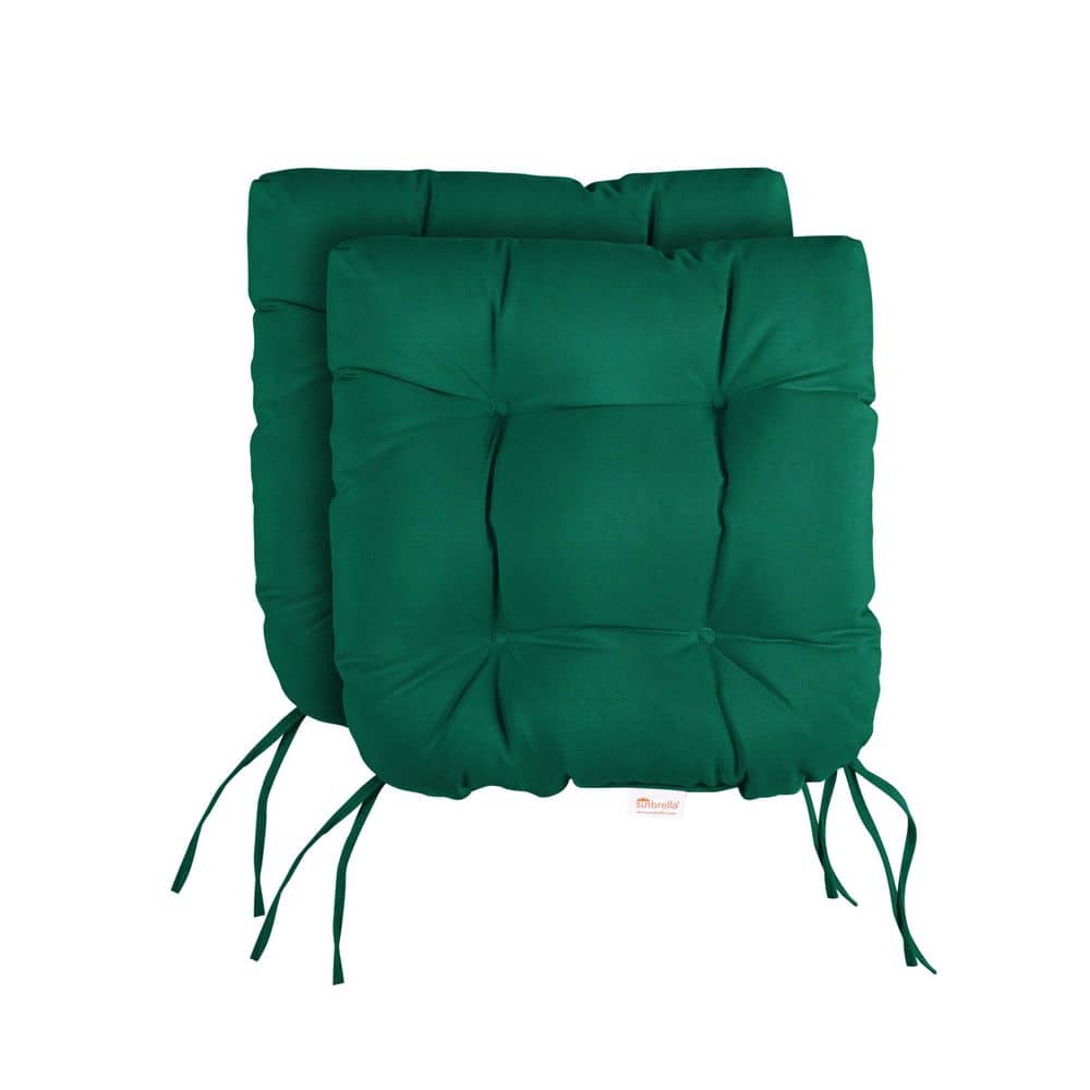 Sunbrella Canvas Forest Green U-Shaped Tufted Indoor/Outdoor Seat Cushions 