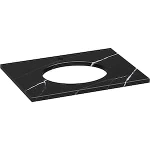 Silestone 31 in. W x 22.4375 in. D Quartz Oval Cutout with Vanity Top in Eternal Marquwith