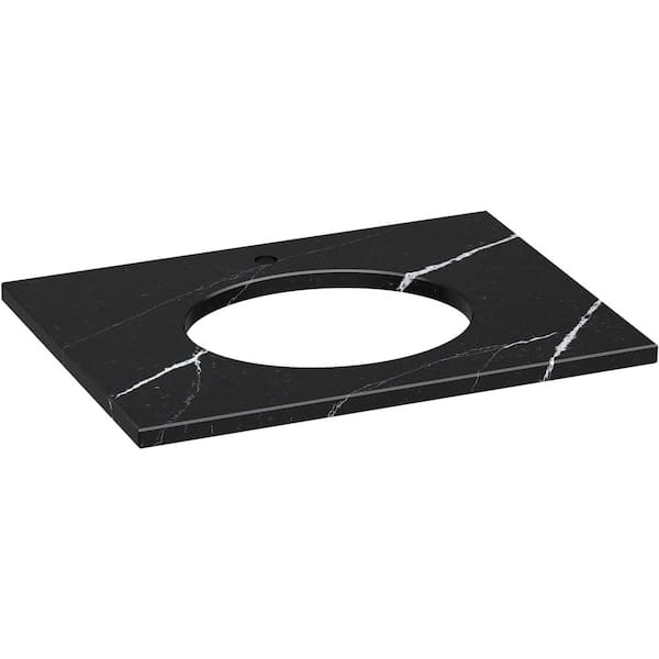 KOHLER Silestone 31 in. W x 22.4375 in. D Quartz Oval Cutout with Vanity Top in Eternal Marquwith