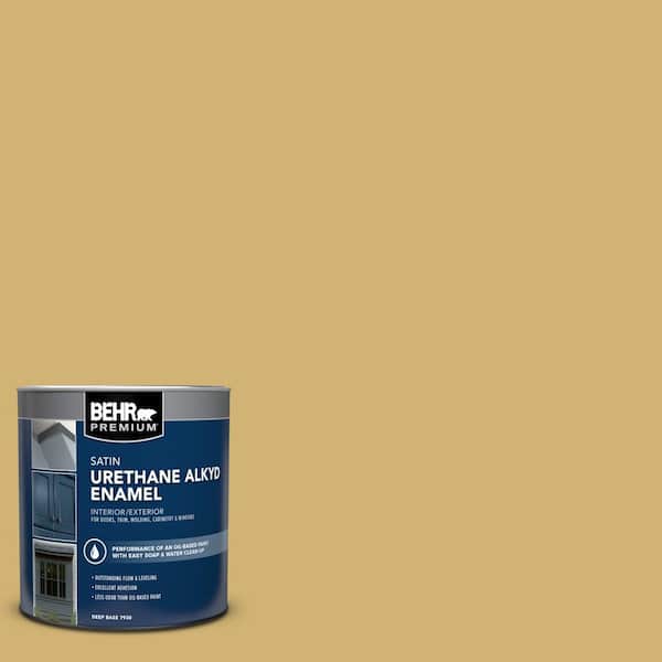 BEHR PREMIUM 1 qt. #M320-5 Dried Chamomile Satin Enamel Urethane Alkyd Interior/Exterior Paint