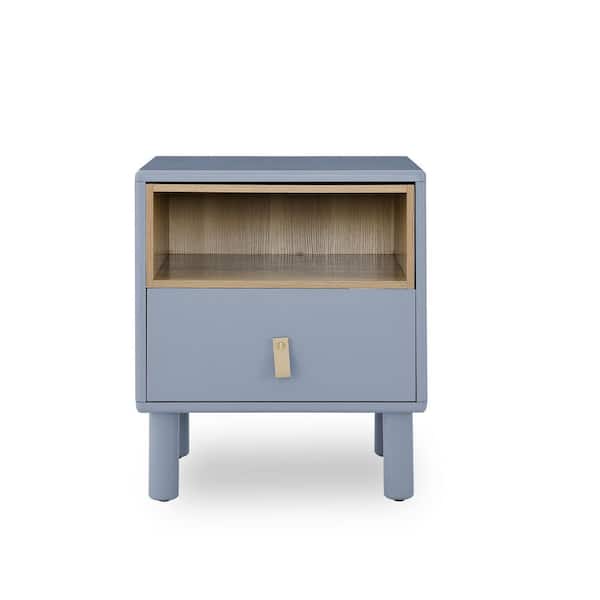 Tahanbath Modern Nordic Style Wooden Bedside Table with Single Drawer: Compact and Stylish Side Table for the Bedroom in Black