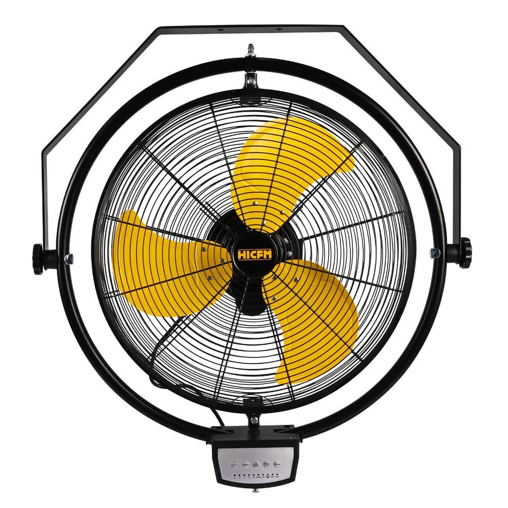 Edendirect 20 in. 3-Speeds Wall Fan in Yellow with Powerful 1/5 HP