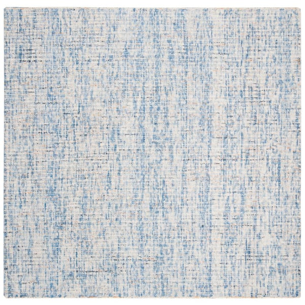 SAFAVIEH Abstract Dark Blue/Rust 8 ft. x 8 ft. Speckled Square Area Rug