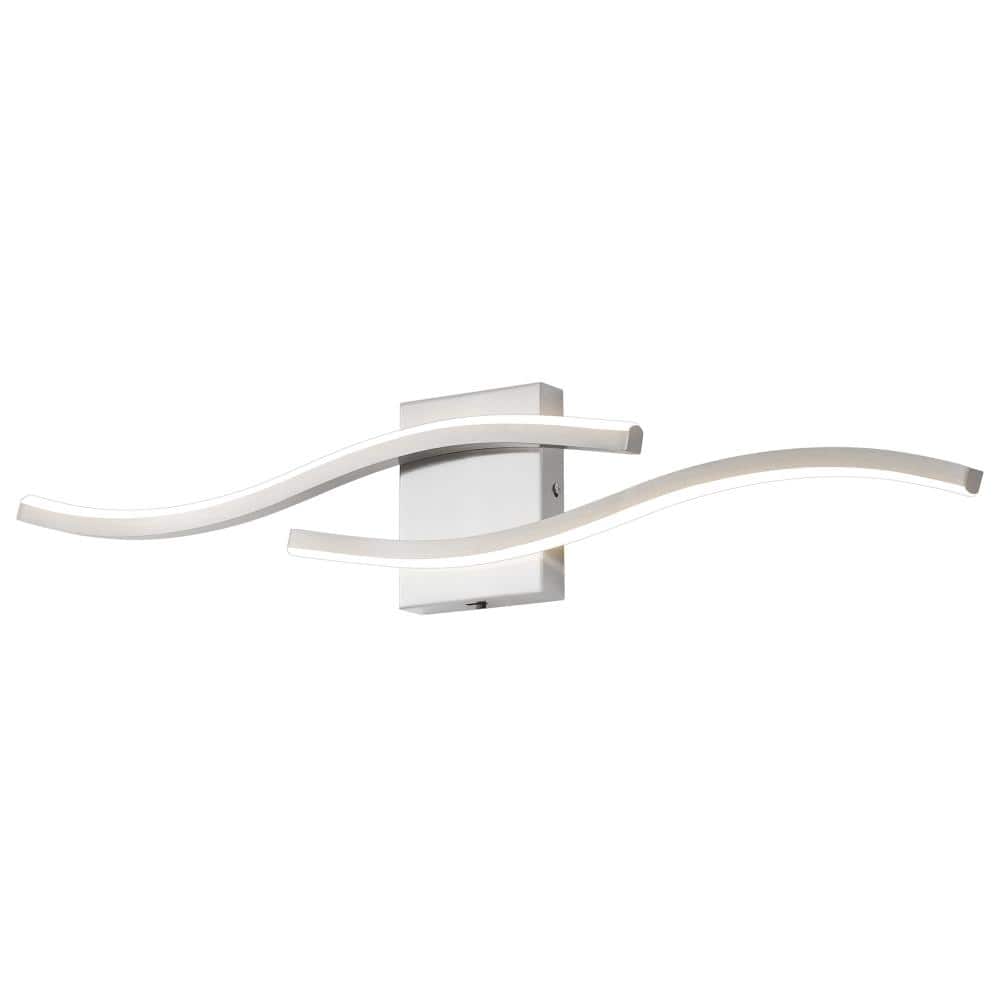 31.5 in. 2 Light 24W Chrome LED Vanity Light Dimmable 5CCT with Frosted Acrylic Shade Bathroom Vanity Lighting price history on PriceWatchPro