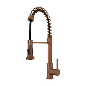 Pasha Single Handle Pull-Down Sprayer Kitchen Faucet in Copper