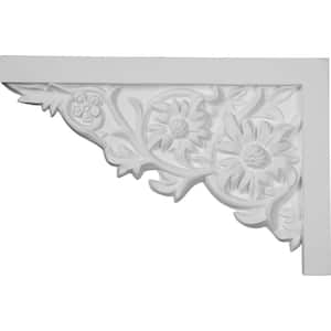 11-3/4 in. x 3/4 in. x 7-7/8 in. Primed Polyurethane Floral Large Left Stair Bracket