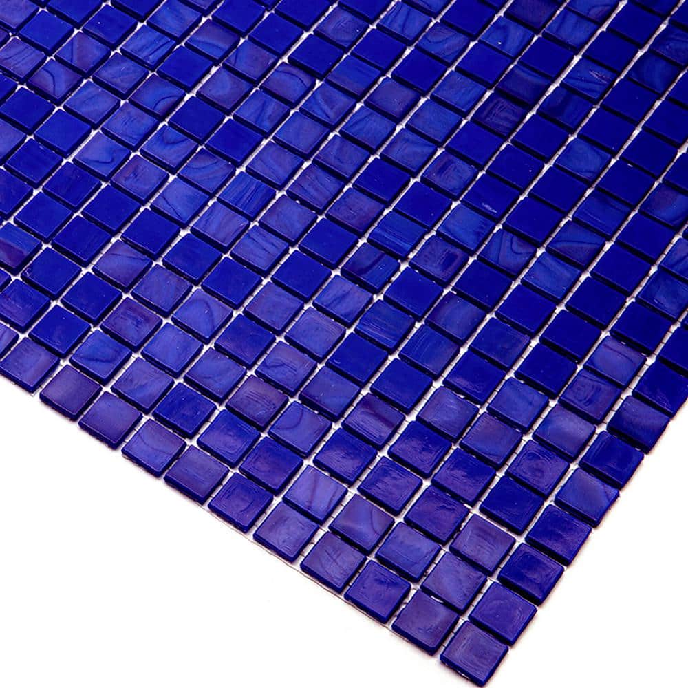 Glossy Royal Blue Glass Mosaic Wall and Floor Tile