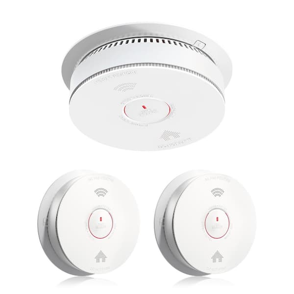 Combo Smoke and CO Detectors with Voice Alert, Battery Powered Sensor Fire and Carbon Monoxide Alarm, Auto-Check, 2-Pack